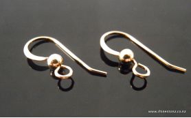 Gold-filled Ear-Wires 'Dapped Ball' 18mm 